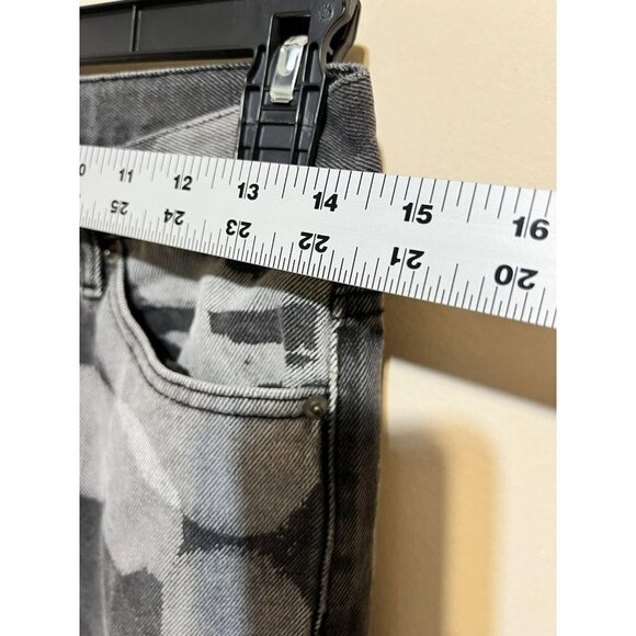 RECLAIM Women's BLEACHED DENIM BOTTOMS Size S Mom Jeans Black And White - Picture 12 of 12